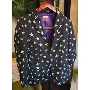Opposuits Men's Jacket/ Blazer Black With Stars Size 42R